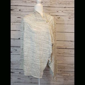 Bobeau One Button Sweatshirt Cardigan Wrap